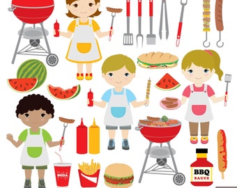 Hinterhof BBQ digitale Clipart