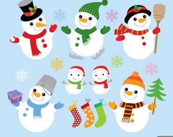 Christmas Snowman Digital Clipart