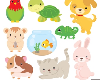 Home Pets Digital Clipart, Dog Clipart, Cat Clipart, Guinea Pig, Hamster