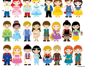 24 Prinz und Prinzessin Digital Clipart