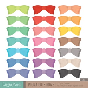 Polka Dots Bows Clipart