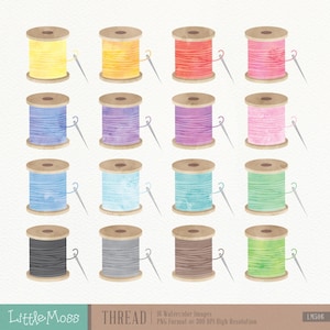 Thread Machine Clipart, Watercolor Clip Art, Sewing Clipart