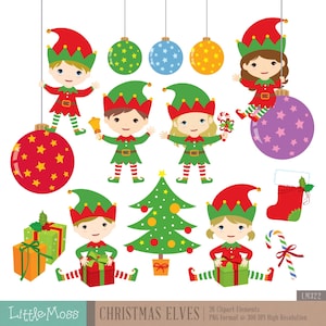 Christmas Elves Digital Clipart