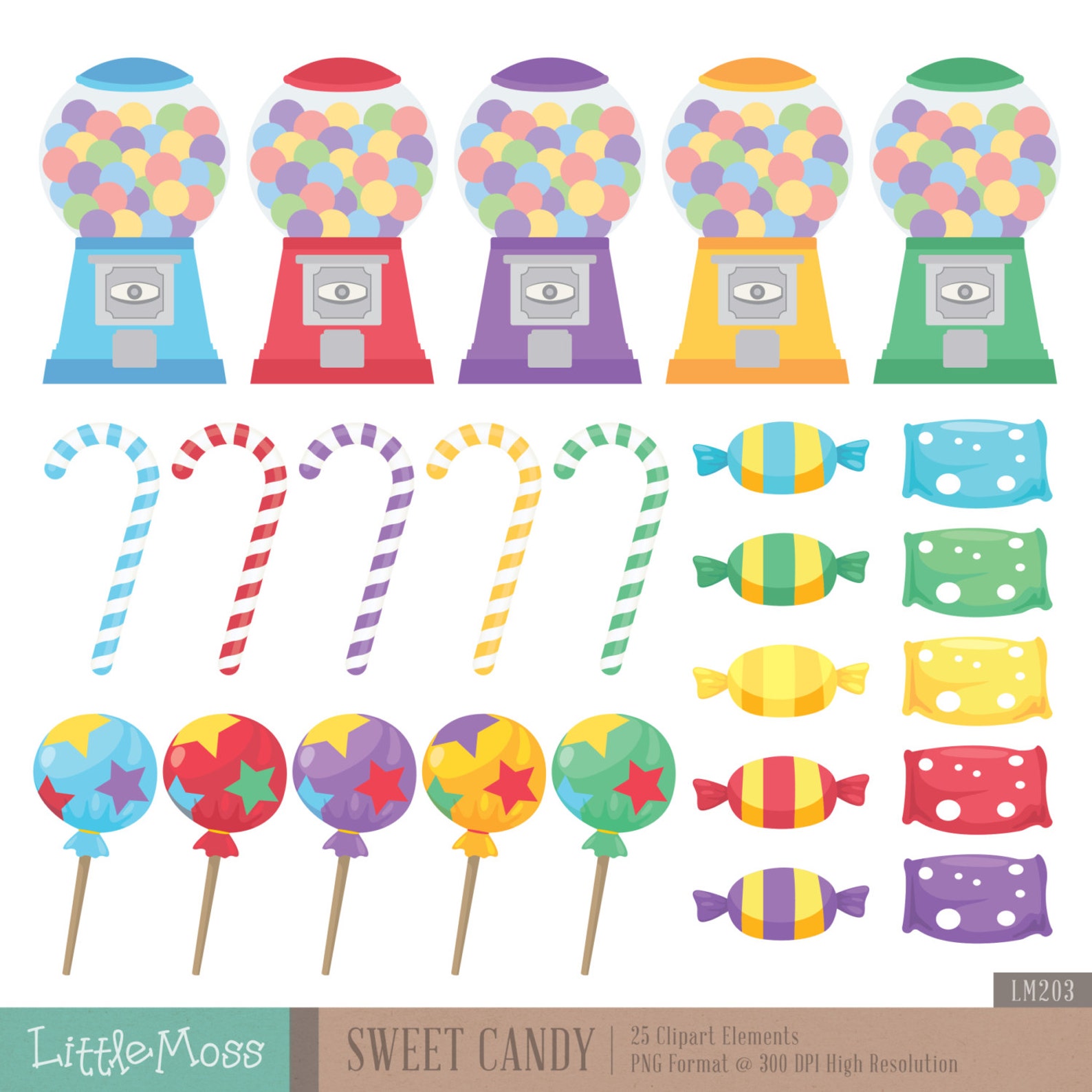 Sweet Candy Digital Clipart Etsy