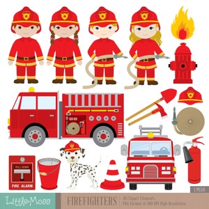 Firefighters Digital Clipart, Fireman Clipart