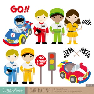 Car Racing Digital Clipart
