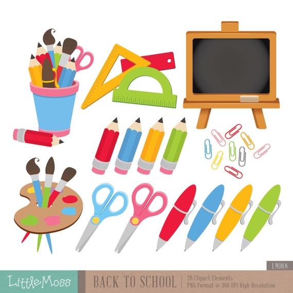 Zuruck Zu Schule Digitale Clipart Bleistift Clipart Etsy