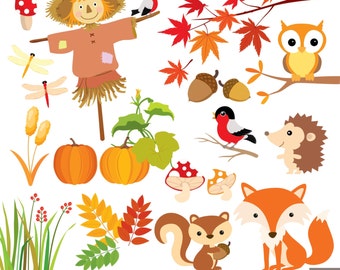 Happy Autumn Digital Clipart