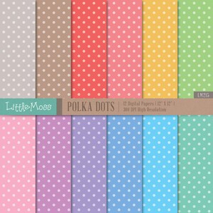 12 Polka Dots Digital Papers