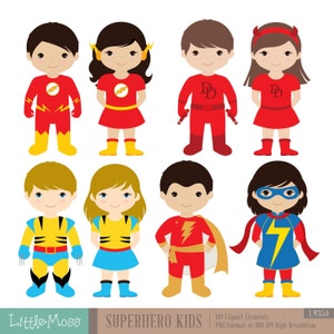 36 Kids Superhero Clipart, Superheroes Kids Clipart, Superheroes Clipart, Super Hero Clipart, Superhero Boys, Superhero Girls image 5