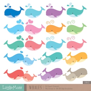 Whales Digital Clipart