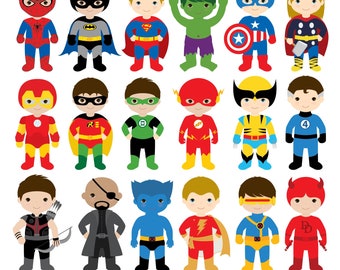 Boy Superheroes Clipart, Superhero Clipart