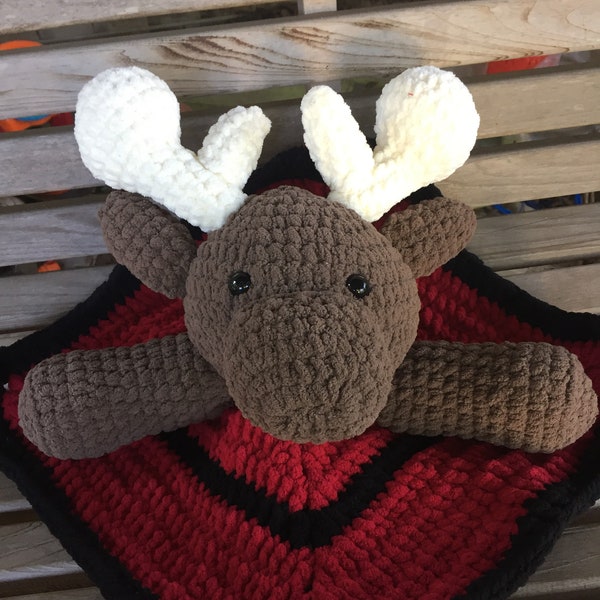 Sam the Moose Lovey Blanket Crochet Pattern