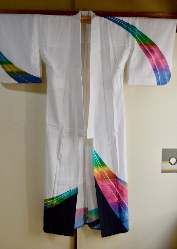 Summer Cotton Kimono Yukata Rainbow 221 - image 3