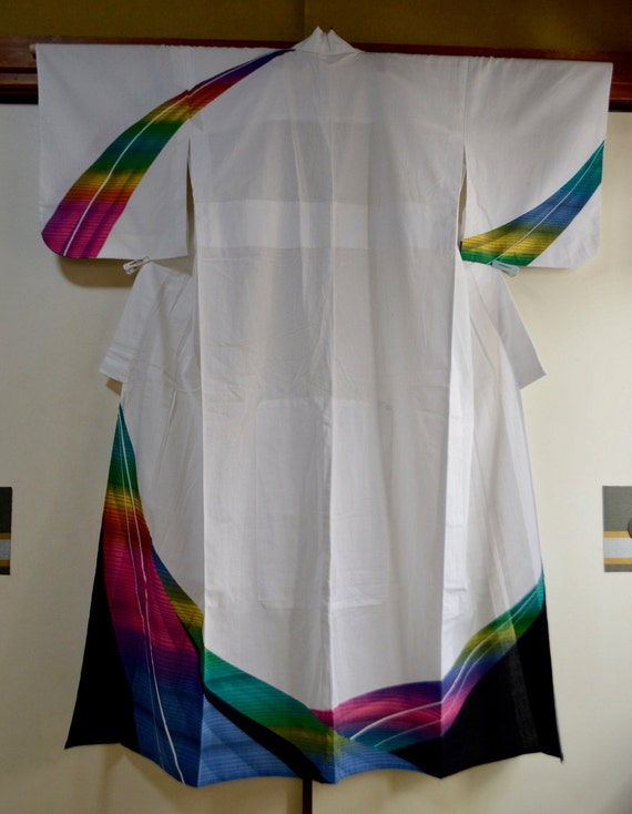 Summer Cotton Kimono Yukata Rainbow 221 - image 1