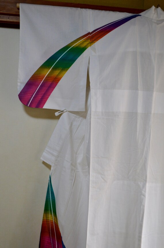 Summer Cotton Kimono Yukata Rainbow 221 - image 5