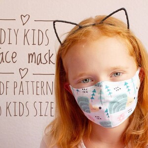 DIY Printable Kids Mask Patterns, 5 Size, How To Make Face Mask, PDF mask pattern, eco friendly mask