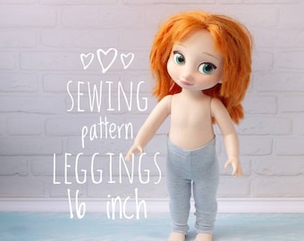 Patrón PDF para leggings y pantalones para muñecas de 38-40 cm (15-16 pulgadas). Pantalones DIY para muñecas. Cómo coser leggings adorables. Ropa casual para muñecas.