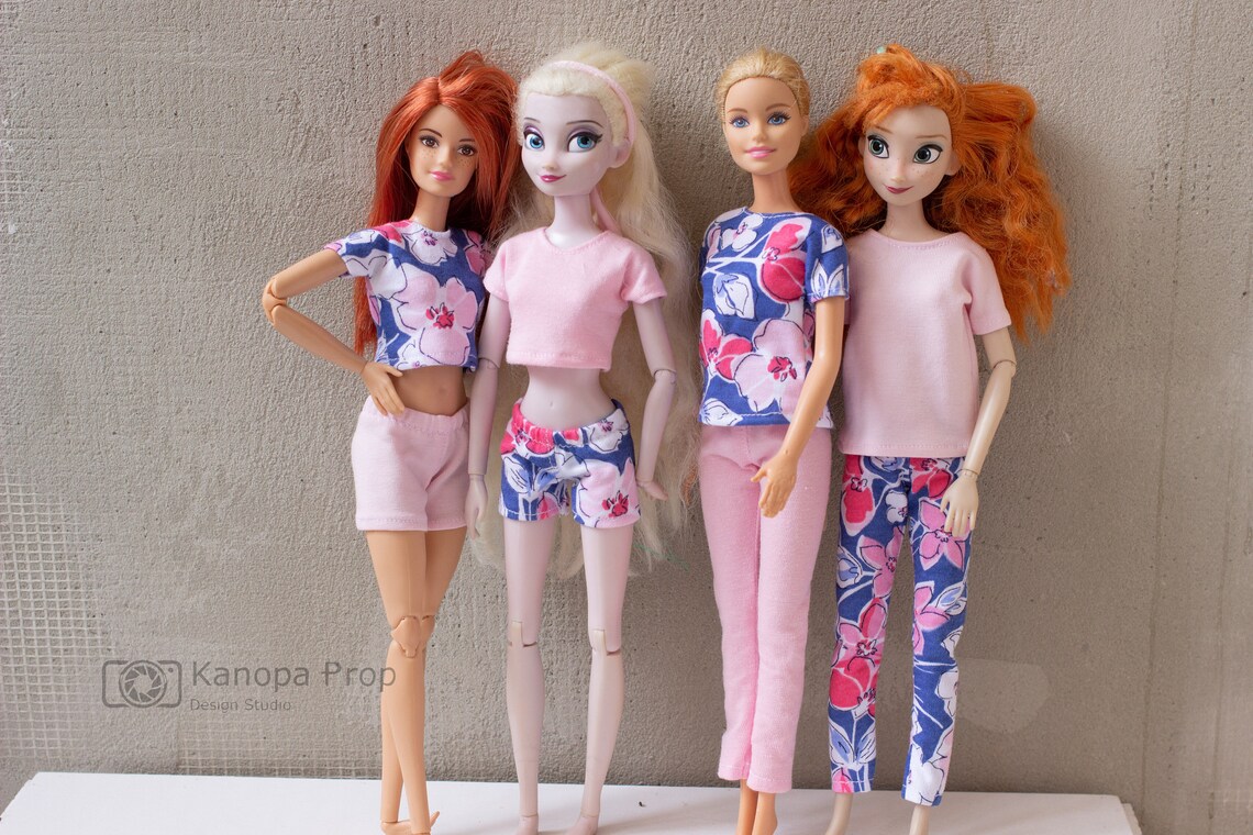Barbie pattern set clothes pajama set tutorial PDF sewing | Etsy