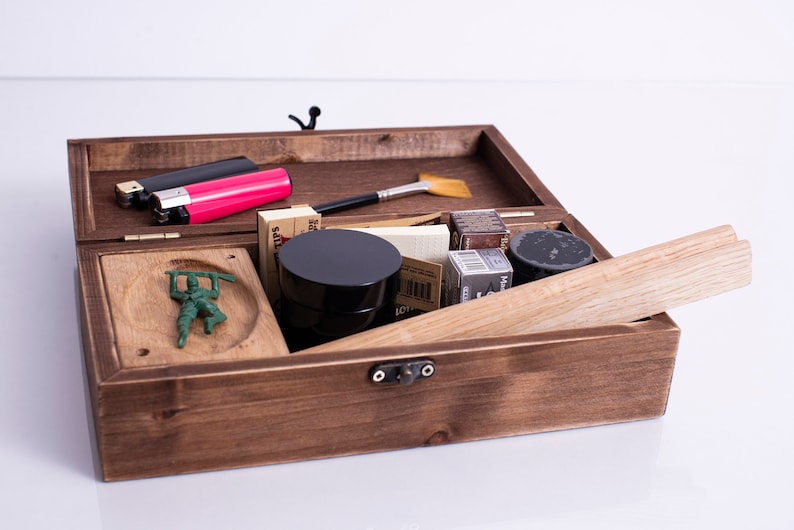 Stash Box with Rolling Tray Space box Ultimate Rolling Etsy