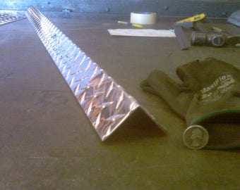 Aluminum Diamond Plate Angle .062 x 1 x 4 x 48 in Offset 3003 UAAC