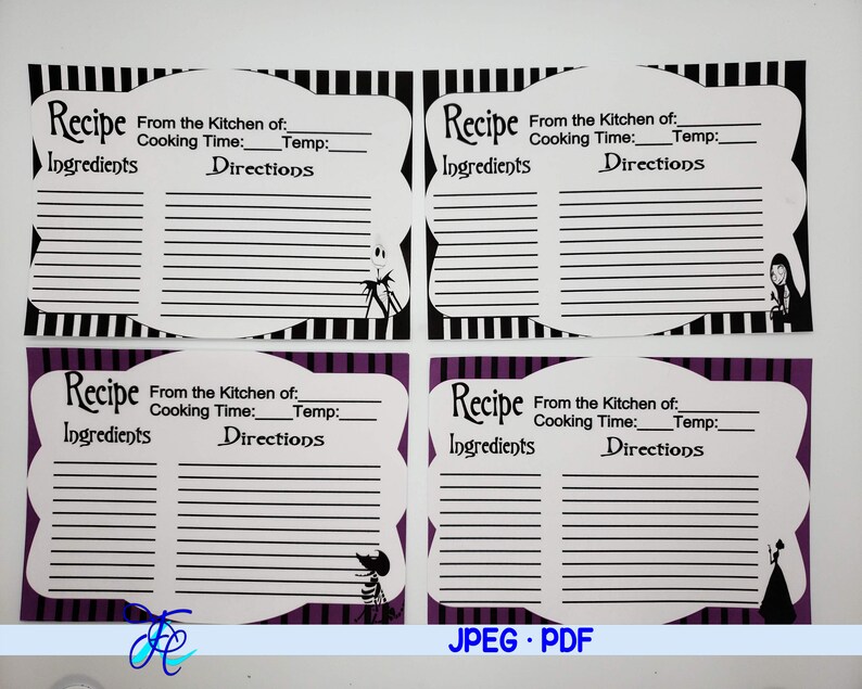 Nightmare Before Christmas Recipe Cards 4x6 Etsy Nightmare Before Christmas Recipe Cards 4x6 Etsy