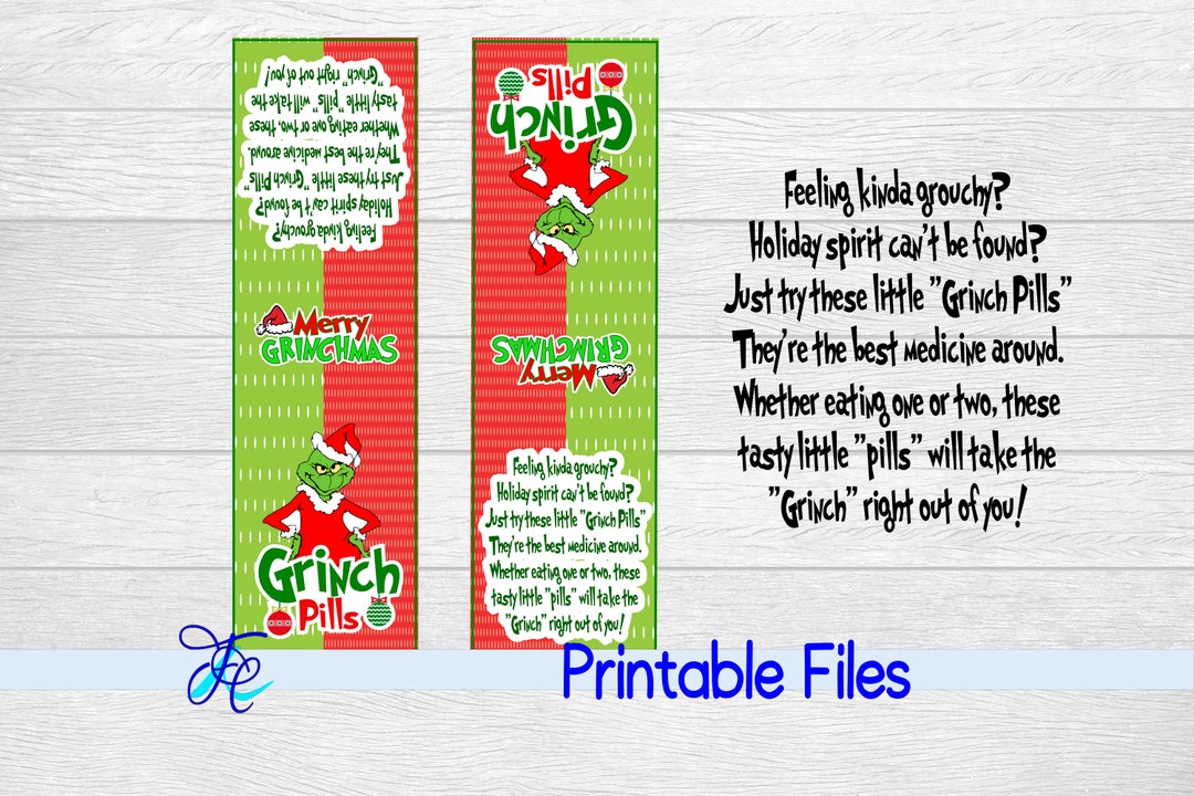 Grinch Pills Tic Tac Labels V2 Digital Download ONLY - Etsy