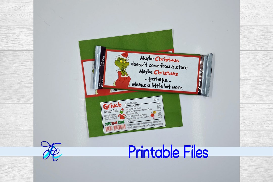 Grinch Candy Bar Wrapper Digital Download Only (Download Now) - Etsy