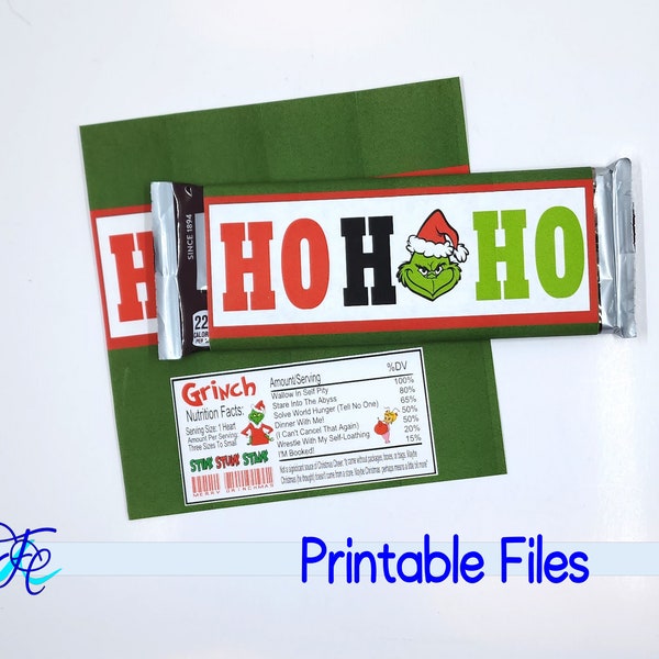 The Grinch Candy Bar Wrapper - Etsy