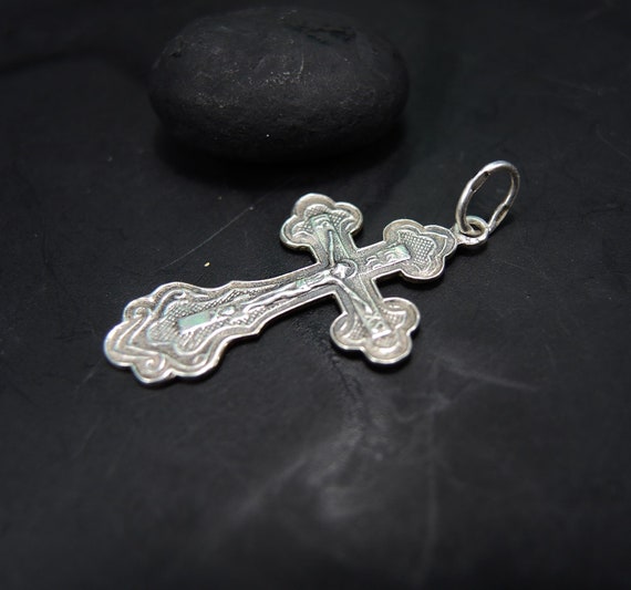 Anhänger verziertes Kreuz mit Christusfigur Jesus Figur 925 Sterling Silber
