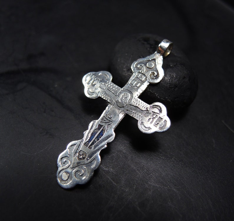 CROSS RING STERLING SILVER hallmarked stacking I LOVE JESUS CRUCIFIX
