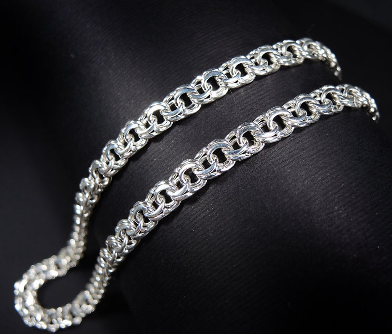 Byzantine sterling silver chain Bismark chain Wide sterling silver chain Heavy men/'s sterling silver chain