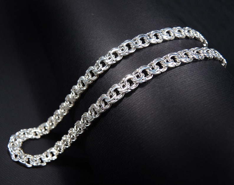 Byzantine sterling silver chain Bismark chain Wide sterling silver chain Heavy men/'s sterling silver chain