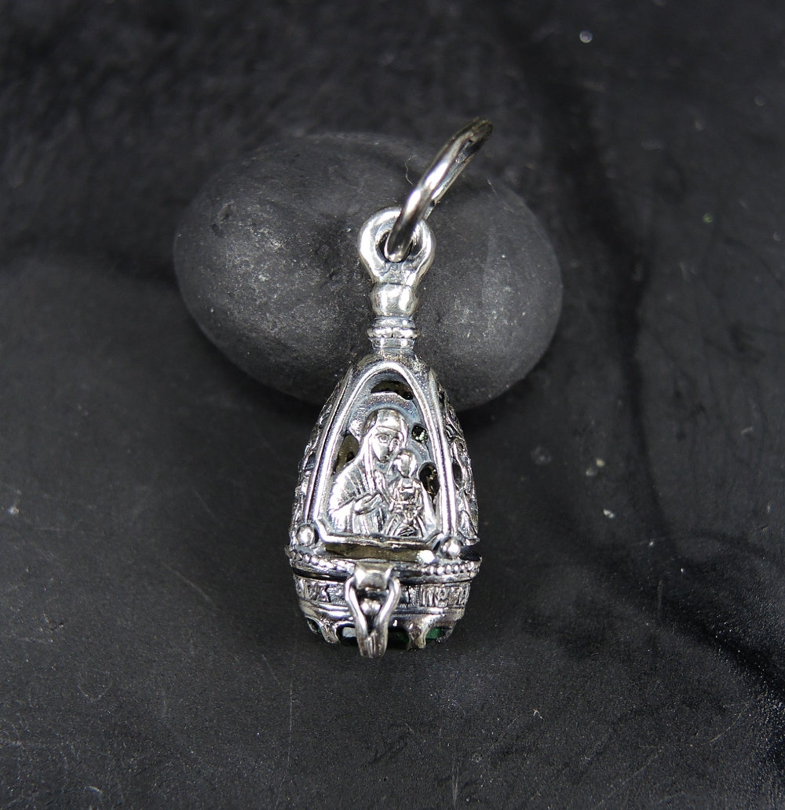 Sterling Silver Christian Locket Pendant Virgin Mary with Etsy