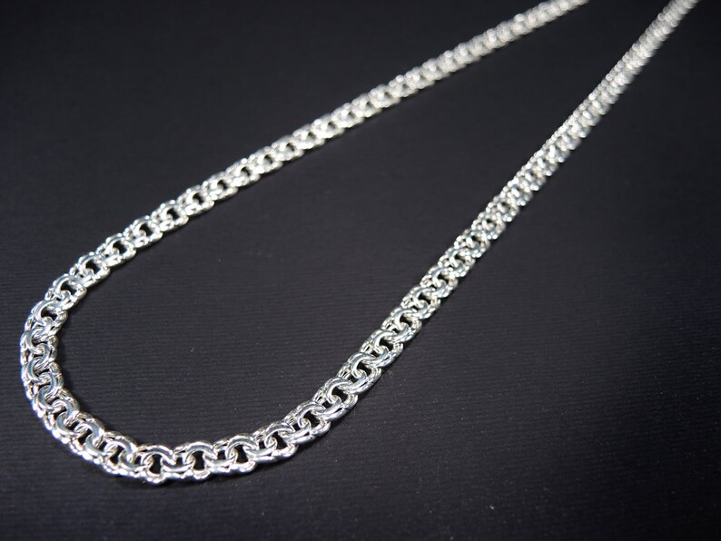 Byzantine sterling silver chain Bismark chain Wide sterling silver chain Heavy men/'s sterling silver chain