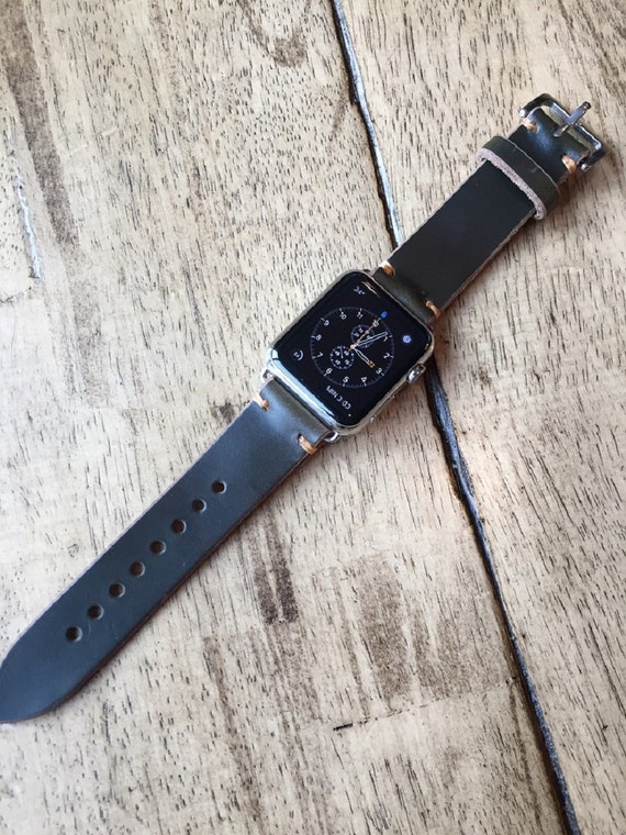 Apple Watch Band-Olive Green Horween™ Chromexcel™ Leather