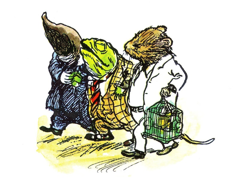 Vintage 1985 Wind In The Willows Print Rat Toad Mole By E H Etsy