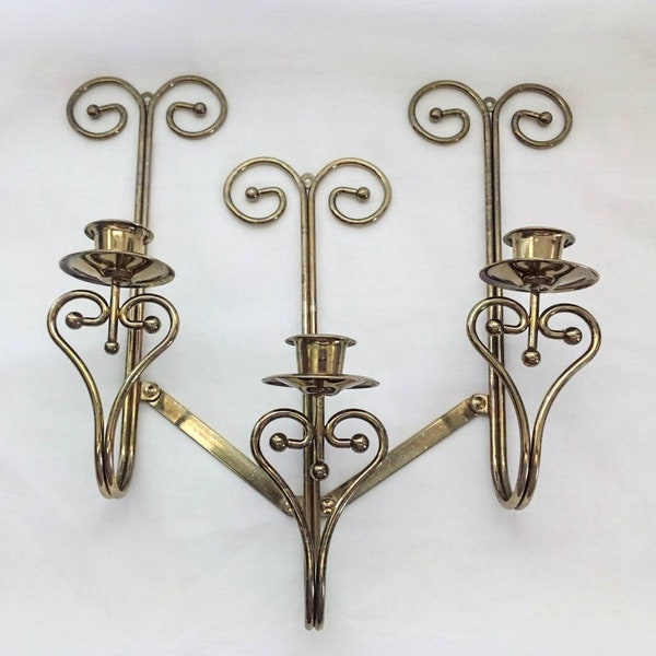 Brass Candle Sconce Etsy