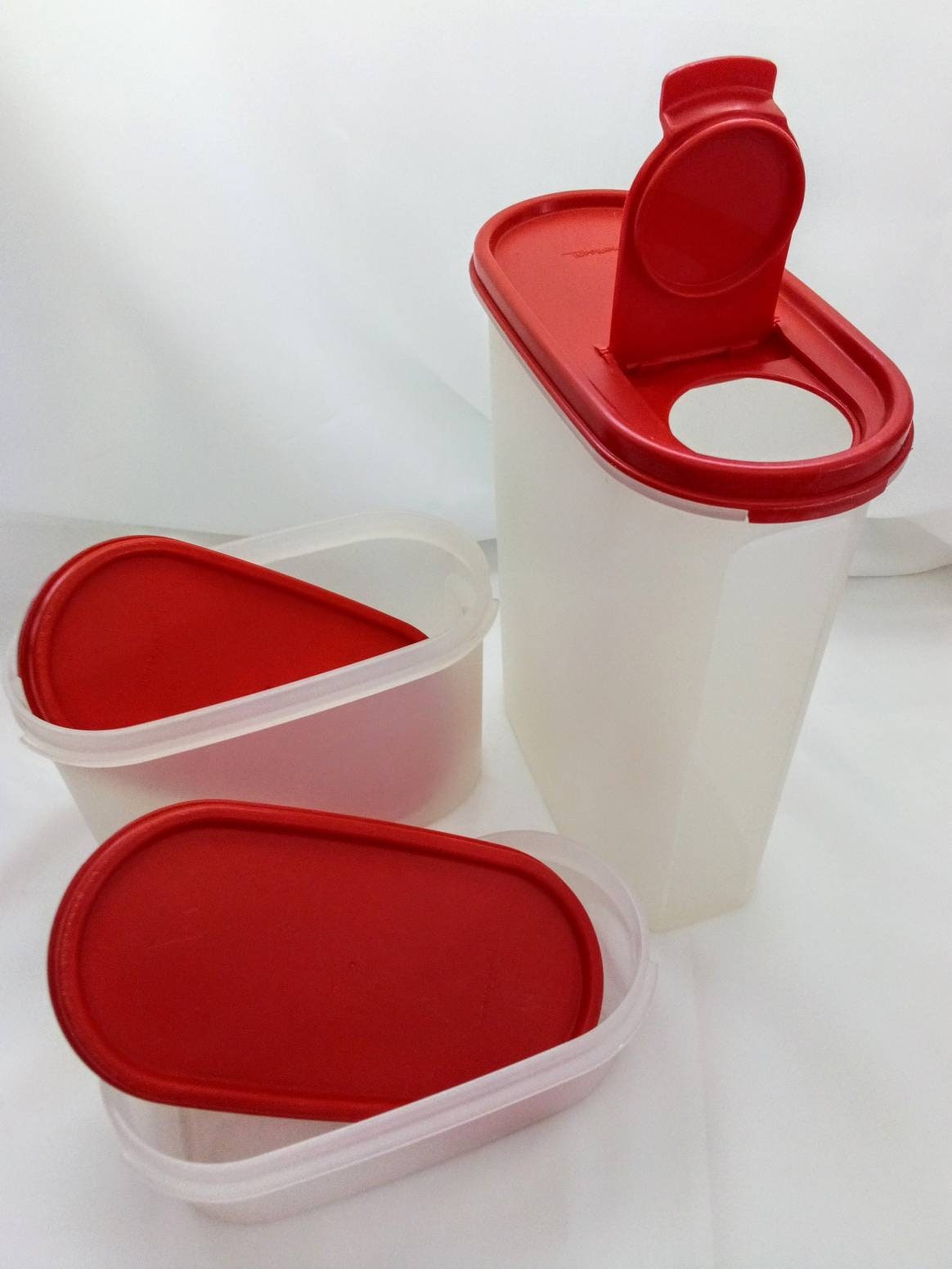 Vintage Tupperware Stackable Storage Containers With Lids, Paprika