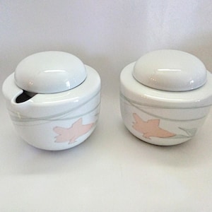 Vintage Dansk International &quot;Sommer&quot; Pattern Covered Sugar and Creamer