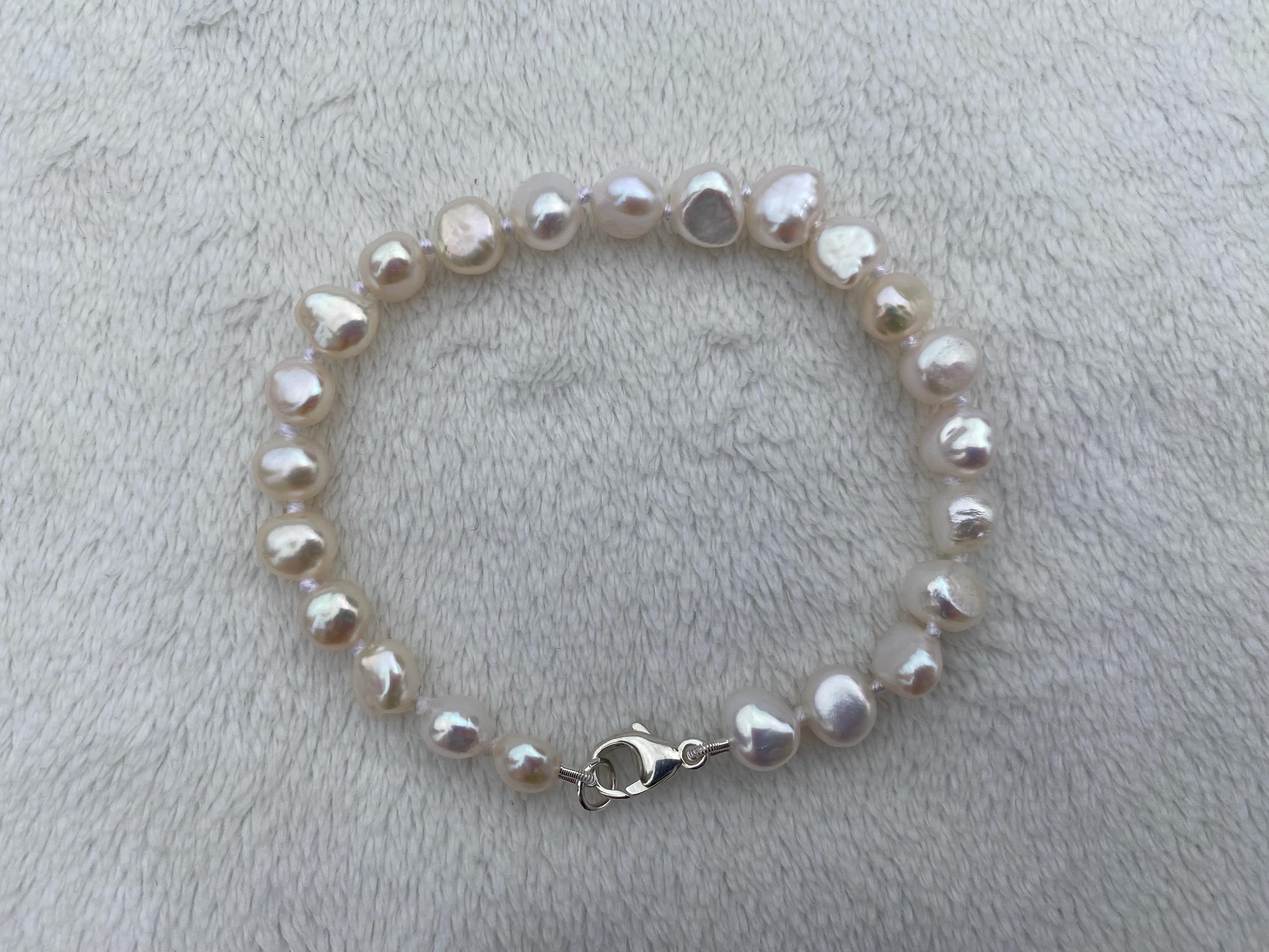 Set Gioielli Perle Barocche D'Acqua Dolce &ndash; Collana, Orecchini, Bracciale &ndash; Bianco Naturale &ndash; Argentato