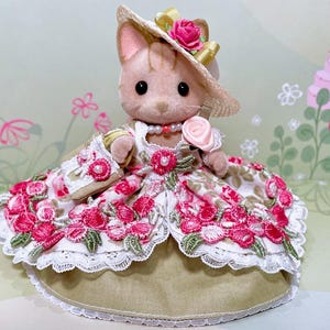 Ultra Deluxe MOTHER DRESS Original Hand-made Clothes for Calico Critters  Doll - Lovely Pink and Green Rose Garden! - Etsy