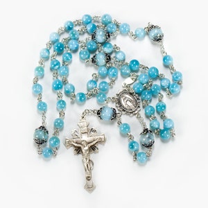 Blue Larimar Catholic Rosary Handmade Heirloom Rosaries - Etsy