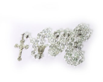 Green Amethyst Catholic Women's Rosary | Bali Sterling Silver, Miraculous Medal, Gems | Handmade, Heirloom, Custom Rosaries, Gift for Mom