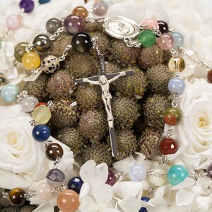 Heirloom Catholic Rosary We Are One Body Semi-Precious Stones 59 Custom 8mm Beads Unique, Handmade Rosaries Gift for Men or Women image 2