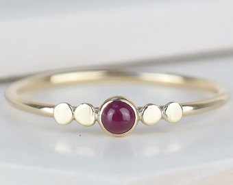 Ruby Gold Ring, Dainty Ruby Ring, July Birthstone Ring, Ruby Stacking Rings, Ruby Gemstone Ring, 9ct Gold Ring, Solid Gold Ring