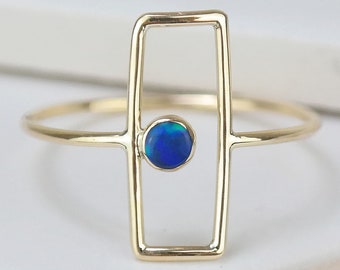 Solid Gold Opal Ring, Gold Stacking Ring, Opal Jewelry, Natural Gemstone Ring, Opal  Dainty Ring, 9ct Yellow Gold Ring, Opal Jewelry