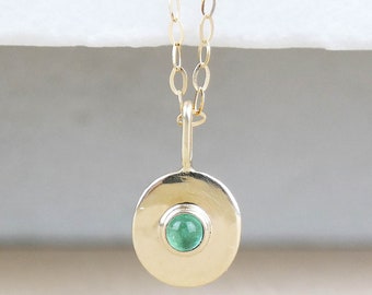 Gold Necklace, Emerald Necklace, Emerald Jewelry, Birthstone Necklace, Gold Emerald Necklace, 9ct Gold Pendant, Gemstone Necklace, Emerald