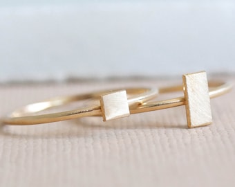 Gold Ring, Dainty Ring, Geometric Ring, Square Gold Ring, Minimalist Ring, Solid Gold Ring, Gold Stacking Ring, 9ct Gold Ring, 9ct Gold Band