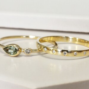 Minimal Diamond  Eternity Band Ring, 14k Half Eternity Wedding Band, 14k Solid Gold Hallmarked Engagement Ring